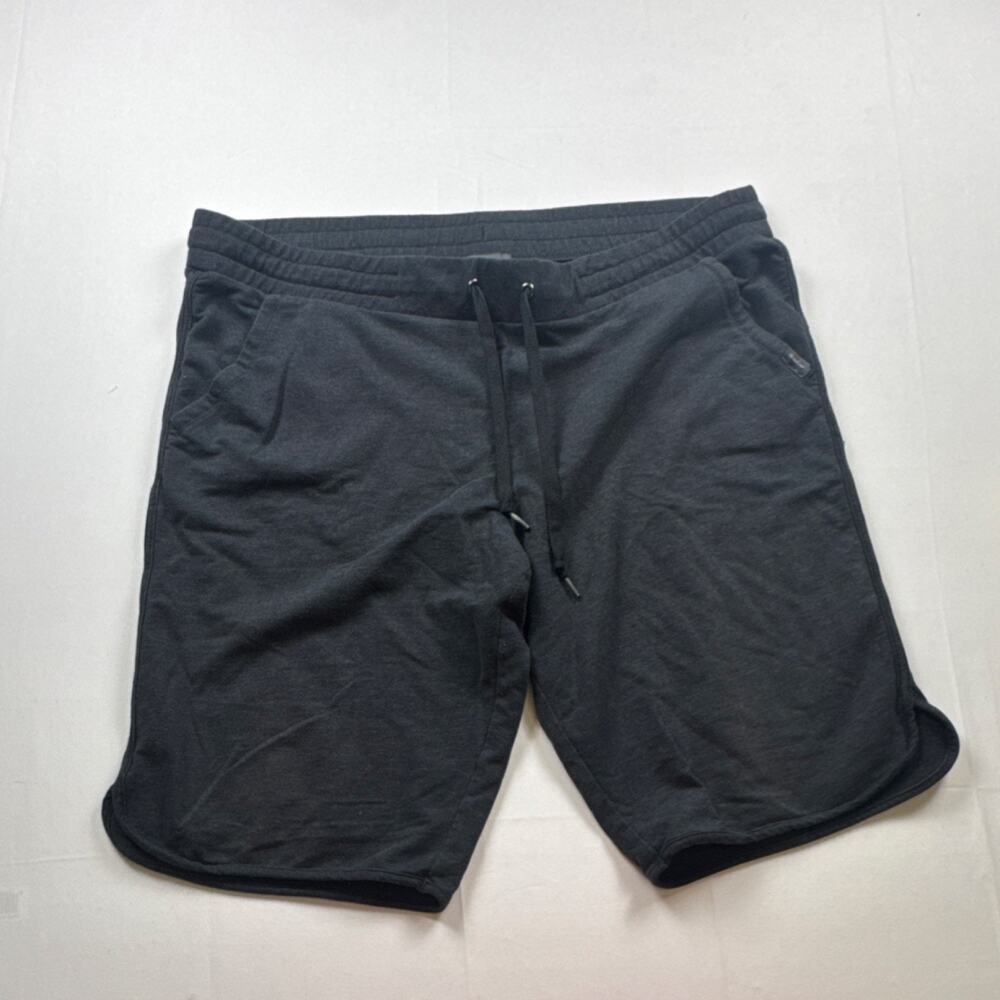 Eddie Bauer Black Cotton Blend Sweat Shorts Drawstring Elastic Waist Pockets XL